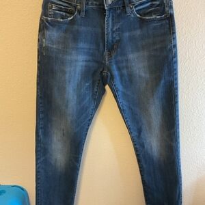 American Eagle Outfitters Blue Skinny Jeans with Faded Details